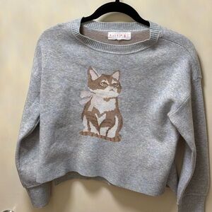 Pink Republic Gray Cat Sweatshirt